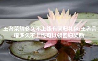 王者荣耀多久不上线有回归礼包(王者荣耀多久不上线可以领回归奖励)