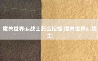 魔兽世界tbc战士怎么拉怪(魔兽世界tbc战士)