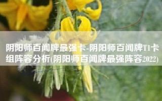 阴阳师百闻牌最强卡-阴阳师百闻牌T1卡组阵容分析(阴阳师百闻牌最强阵容2022)