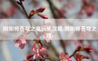 阴阳师苍穹之章玩法攻略(阴阳师苍穹之蚀)