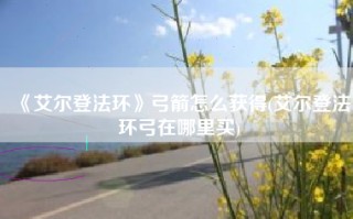《艾尔登法环》弓箭怎么获得(艾尔登法环弓在哪里买)