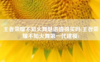 王者荣耀不知火舞魅语值得买吗(王者荣耀不知火舞第一代建模)