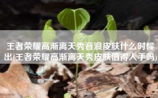 王者荣耀高渐离天秀音浪皮肤什么时候出(王者荣耀高渐离天秀皮肤值得入手吗)