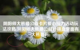 阴阳师大熊猫公益卡片爱心接力活动玩法攻略(阴阳师大熊猫公益补锦盒里面有大熊猫吗)