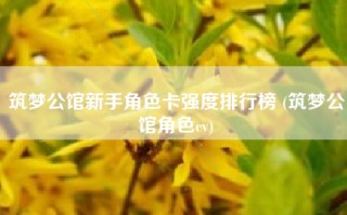 筑梦公馆新手角色卡强度排行榜 (筑梦公馆角色cv)