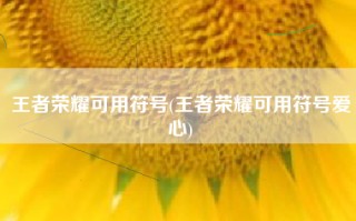王者荣耀可用符号(王者荣耀可用符号爱心)