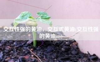 交互性强的黄油，交互式黄油(交互性强的黄油ios)