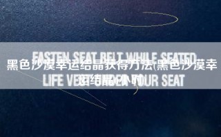 黑色沙漠幸运结晶获得方法(黑色沙漠幸运结晶6小时)
