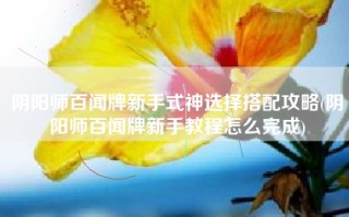 阴阳师百闻牌新手式神选择搭配攻略(阴阳师百闻牌新手教程怎么完成)