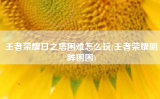 王者荣耀日之塔困难怎么玩(王者荣耀明眸困困)
