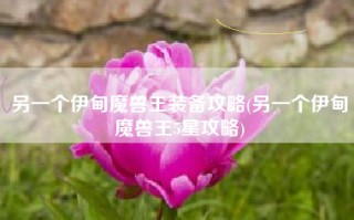 另一个伊甸魔兽王装备攻略(另一个伊甸魔兽王5星攻略)