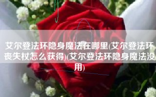 艾尔登法环隐身魔法在哪里(艾尔登法环丧失杖怎么获得)(艾尔登法环隐身魔法没用)