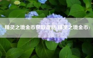 精灵之境金币获取攻略(精灵之境金币)