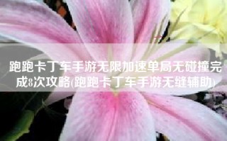 跑跑卡丁车手游无限加速单局无碰撞完成8次攻略(跑跑卡丁车手游无缝辅助)