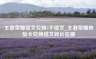 王者荣耀铭文兑换5千铭文_王者荣耀体验卡兑换铭文碎片在哪