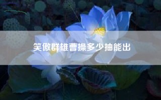 笑傲群雄曹操多少抽能出