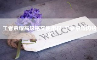 王者荣耀高级铭文使用权_王者荣耀肉铭文