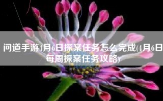 问道手游4月6日探案任务怎么完成(4月6日每周探案任务攻略)