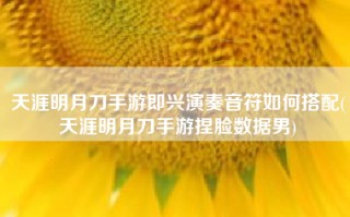 天涯明月刀手游即兴演奏音符如何搭配(天涯明月刀手游捏脸数据男)