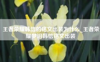 王者荣耀韩信的铭文出装为什么_王者荣耀梦泪韩信铭文出装