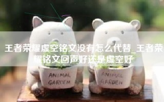 王者荣耀虚空铭文没有怎么代替_王者荣耀铭文回声好还是虚空好