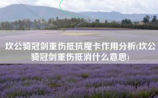 坎公骑冠剑重伤抵抗魔卡作用分析(坎公骑冠剑重伤抵消什么意思)