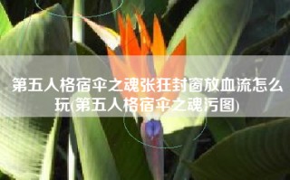 第五人格宿伞之魂张狂封窗放血流怎么玩(第五人格宿伞之魂污图)