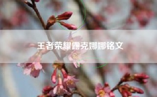 王者荣耀露克娜娜铭文