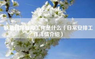 缺氧日常安排工作是什么（日常安排工作详情介绍）