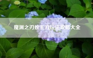魔渊之刃蚁王刀玩法攻略大全