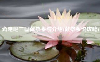 奔跑吧三国献祭系统介绍(献祭系统攻略)