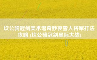 坎公骑冠剑美术馆奇妙夜雪人将军打法攻略 (坎公骑冠剑星际大战)