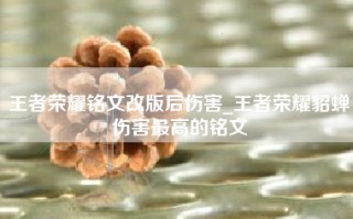 王者荣耀铭文改版后伤害_王者荣耀貂蝉伤害最高的铭文