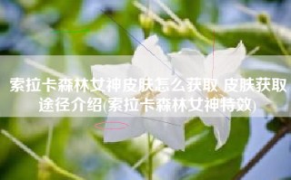 索拉卡森林女神皮肤怎么获取 皮肤获取途径介绍(索拉卡森林女神特效)