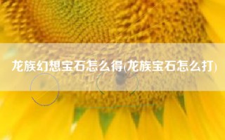 龙族幻想宝石怎么得(龙族宝石怎么打)