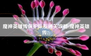 魔神英雄传保护队友通关攻略(魔神英雄传2)