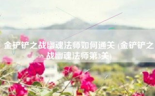 金铲铲之战幽魂法师如何通关 (金铲铲之战幽魂法师第3关)
