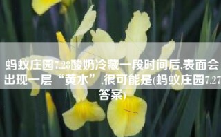 蚂蚁庄园7.28酸奶冷藏一段时间后,表面会出现一层“黄水”,很可能是(蚂蚁庄园7.27答案)
