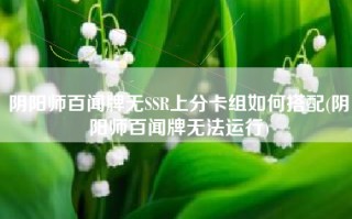 阴阳师百闻牌无SSR上分卡组如何搭配(阴阳师百闻牌无法运行)