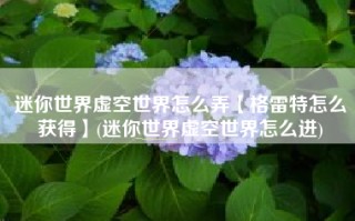 迷你世界虚空世界怎么弄【格雷特怎么获得】(迷你世界虚空世界怎么进)