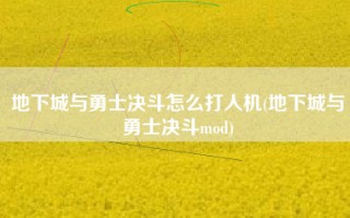 地下城与勇士决斗怎么打人机(地下城与勇士决斗mod)