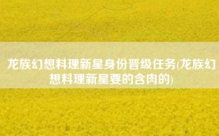 龙族幻想料理新星身份晋级任务(龙族幻想料理新星要的含肉的)