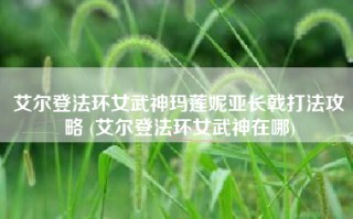 艾尔登法环女武神玛莲妮亚长戟打法攻略 (艾尔登法环女武神在哪)