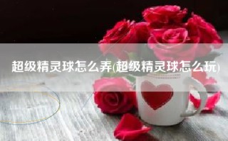 超级精灵球怎么弄(超级精灵球怎么玩)