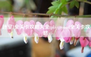 迷室3全关卡攻略大全(playground全关卡攻略)