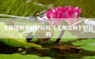 无限法则手游好玩吗,《无限法则》好玩吗