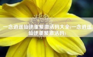 一念逍遥仙途重聚激活码大全(一念逍遥仙途重聚激活码)
