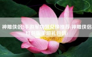 神雕侠侣2手游军功佩兑换推荐(神雕侠侣红包版手游礼包码)
