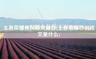 王者荣耀骨灰铭文推荐(王者荣耀百川铭文是什么)