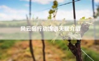 风云岛行动浅语天赋介绍